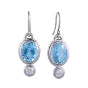 Aquamarine & Diamond Earrings in Platinum