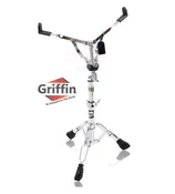 Deluxe Snare Drum Stand by Griffin | Percussion Hardware Kit with Key|Double Braced, Medium Weight Mount for Snare and Tom Drums | Adjustable Height and Convenient Tilting Gear | Clamp Style Basket Holder