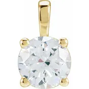 14K Gold Lab-Grown Diamond Solitaire Pendant - Options Available