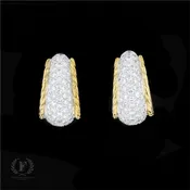 14K TWO TONE GOLD DIAMOND ESTATE EARRINGS