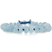10mm Faceted Aquamarine Bead Bracelet