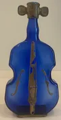 Cobalt Blue Glass Violin Bottle with Gilt — Montgomery Violins