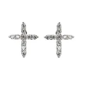 14KW Diamond Cross Stud Earrings