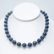 10mm Lapis & Beaded Lux Necklace