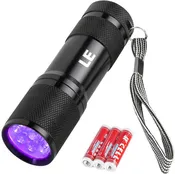 Lepro 395nm UV Black Light Flashlight, Portable Ultraviolet Stain Detector with AAA Batteries