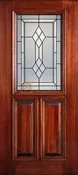 6' 8" 1/2 Lite Decorative Glass Mahogany Wood Front Door - PD 3068-12 BRIS