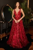 3D Floral Glitter Stunning Ball Gown J838