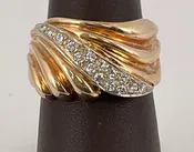 Gold & Diamond Band Ring