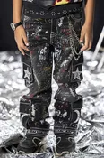 Black Graffiti Kids Denim Jeans