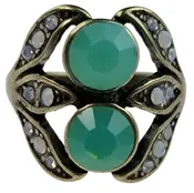 Antique Bronze Ring with Pacific and Milky Opals