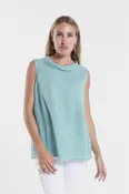 Alanna Washed Linen A-Line Roll Neck Top (BT104)