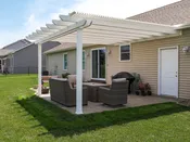 12x12 Attached Shade Pergola - White