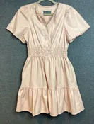 Anthropologie Vegan Faux Leather Dress Light Pink Size XS (Previously Owned- Like New Condition)