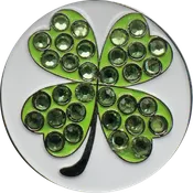 AHM 4 Leaf Clover Bling Pin Green