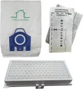 10 Replacement Miele GN Bags + 1 HA-30 HEPA Filters C1 S2 S400 S600 Bundle, Replaces part #'s 10123210 & 09616270