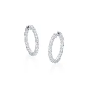 3.00cttw Inside-Out Lab Grown Diamond Hoops in 14k White Gold
