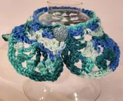 Blue/Green Crocheted Collar with Lava Heart Diffuser
