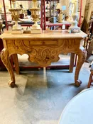 Antique Carved Wood Console Table 53"L x 20"D x 36"T
