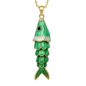Abundance Fish Necklace - Green