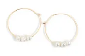 1.25 Inch Hoops with 3 Floating Pearls