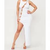 Arisa Cut Out Maxi Dress - White