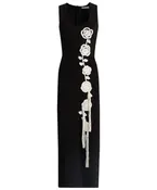 Crochet Applique Knit Dress