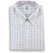 Blue and Pink Check Button Down Dress Shirt