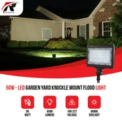 50W - LED Garden Yard Knuckle Mount Flood Light