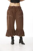 Cotton 3⁄4 Pants with Lace Pockets
