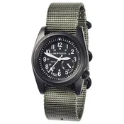 Bertucci A-2S Ballista Men's Defender Drab Nylon Band Matte Black Quartz Dial Watch - 11085
