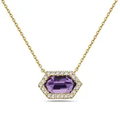 14k Amethyst & Diamond Pendant