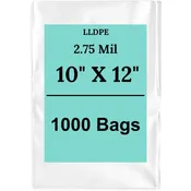 10X12 2.75 Mil Clear Extra Heavy Duty Linear LDPE Flat Bags Open Top