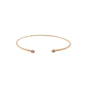 14 Karat Matte Rose Gold Open Flexi Bangle with Round Diamonds