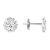 14kt White Gold Diamond Cluster Stud Earrings