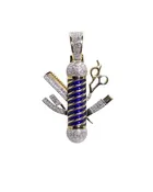 0.52ctw dia baber pole with tools yellow gold pendant 10K