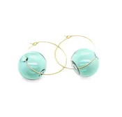 14K GOLD FILLED GLASS BALL EARRINGS  #806-00916