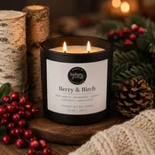 Berry & Birch Winter Candle | 11 oz. Matte Black Jar