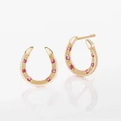 LIMITED-EDITION 14k Kentucky Derby® Gold and Ruby Horseshoe Earrings