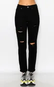 DESTROYED CUFF BOYFRIEND JEANS