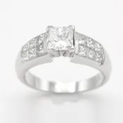14KW Ladies “Princess” Cut Diamond Engagement Ring