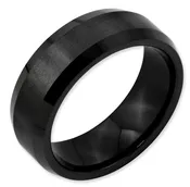 Ceramic Black Beveled Edge, Brushed Band #CER9