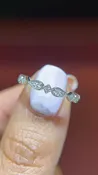 0.14ct Milgrain Beaded Pear and Square Diamond Wedding Band 14K Gold BAN106