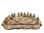 10x17x5" Olive Wood Last Supper Sculpture – Hand-Carved in Bethlehem
