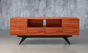 MAXWELL-78" EXOTIC MEDIA CONSOLE IN SOUTH AMERICAN IRON WOOD