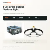 60W LED Garage Light Bulb, 600W Equal, Deformable, E26/E39