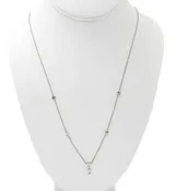 14K White Gold Marquise Diamond DBY style Station Necklace #E47242-1
