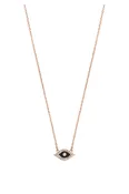 14K Rose Gold Black Eye Diamond Necklace