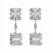 Baguette Mosaic Drop Earrings