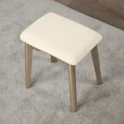 Contemporary Wood Vanity and Stool Set for Bedroom