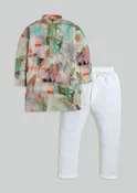 Abstract Printed Kurta Set